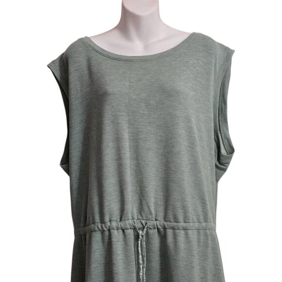 Calvin Klein Cap Sleeve Drawstring T-Shirt Mini Dress In Jadeite Sz 2X - Picture 3 of 11
